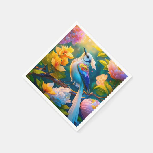 レインボーウィングジェイファンタジーバード スタンダードカクテルナプキン (角)