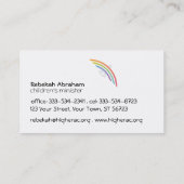 レインボーウィングドーブ 名刺 (裏面)