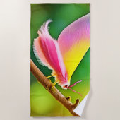 レインボーウィング美しい ビーチタオル (正面)