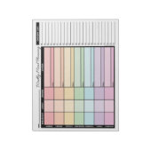 レインボーウィークリープランナーと食料品リスト ノートパッド (回転)