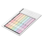 レインボーウィークリープランナーと食料品リスト ノートパッド (アングル)