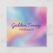 レインボーウェアジュエリー価格サイズつるラベル スクエア名刺 (正面)