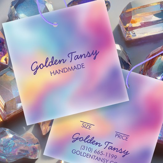 レインボーウェアジュエリー価格サイズつるラベル スクエア名刺