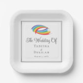 レインボーウェイズシックLGBT結婚ズスクエア ペーパープレート (正面)