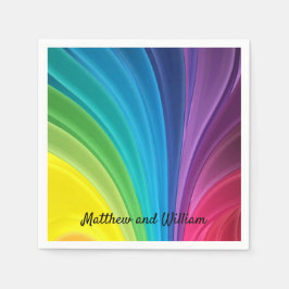 レインボーウェディングパーティー コックテール ナプキン スタンダードカクテルナプキン