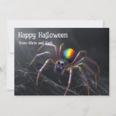 🌈🕷️レインボーウェブマジックハロウィーンカード 招待状 (正面)