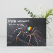 🌈🕷️レインボーウェブマジックハロウィーンカード 招待状 (スタンド正面)