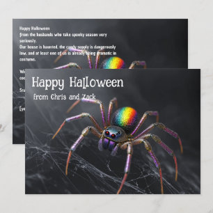 🌈🕷️レインボーウェブマジックハロウィーンカード 招待状