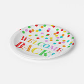 レインボーウェルカムバック紙プレート ペーパープレート (アングル)