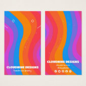 レインボーウェーブイヤリングネックレスジュエリーディスプレイカード (正面&裏面)