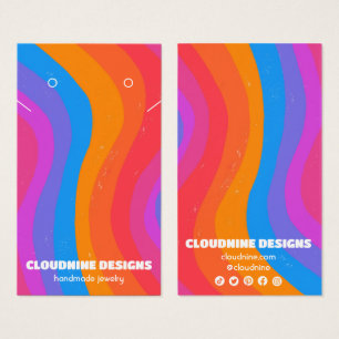 レインボーウェーブイヤリングネックレスジュエリーディスプレイカード