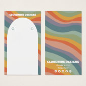 レインボーウェーブイヤリングネックレスジュエリーディスプレイカード (正面&裏面)