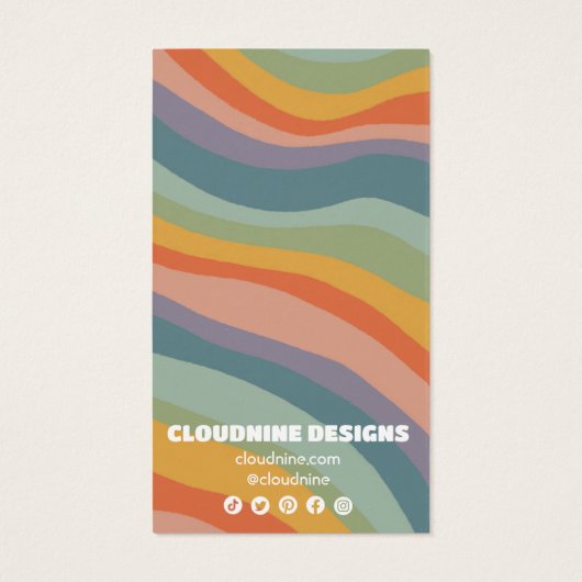 レインボーウェーブイヤリングネックレスジュエリーディスプレイカード (裏面)