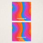 レインボーウェーブイヤリングネックレスジュエリーディスプレイカード (正面&裏面)