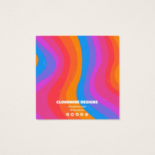 レインボーウェーブイヤリングネックレスジュエリーディスプレイカード (裏面)