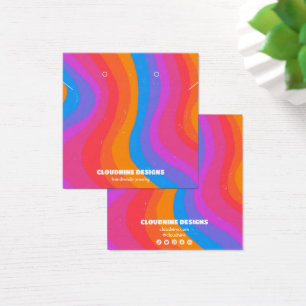 レインボーウェーブイヤリングネックレスジュエリーディスプレイカード