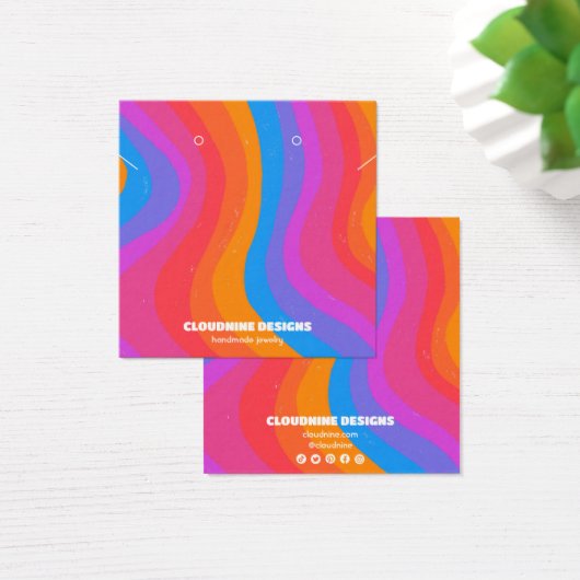 レインボーウェーブイヤリングネックレスジュエリーディスプレイカード (デスク)