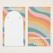 レインボーウェーブイヤリングネックレスジュエリーディスプレイカード (正面&裏面)