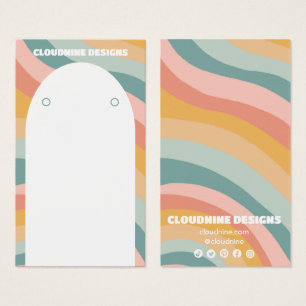 レインボーウェーブイヤリングネックレスジュエリーディスプレイカード