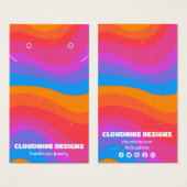 レインボーウェーブイヤリングネックレスジュエリーディスプレイカード (正面&裏面)