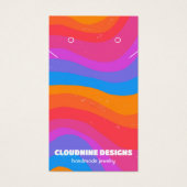 レインボーウェーブイヤリングネックレスジュエリーディスプレイカード (正面)