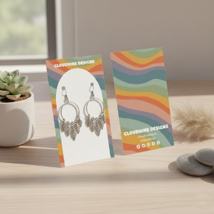 レインボーウェーブイヤリングネックレスジュエリーディスプレイカード