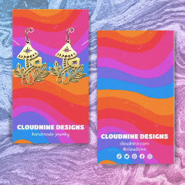 レインボーウェーブイヤリングネックレスジュエリーディスプレイカード