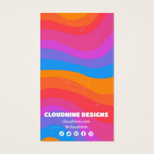 レインボーウェーブイヤリングネックレスジュエリーディスプレイカード (裏面)