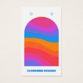 レインボーウェーブイヤリングネックレスジュエリーディスプレイカード (正面)