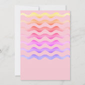 レインボーウェーブガールピンク誕生日パーティー 招待状 (裏面)