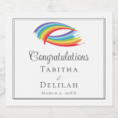 レインボーウェーブビューティフルカスタムウェディング披露宴 スパークリングワインラベル (シングルラベル)