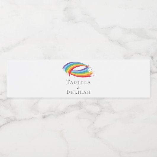 レインボーウェーブビューティフルカスタムウェディング披露宴 ペットボトルラベル (シングルラベル)