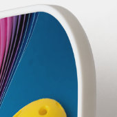 レインボーウェーブピックボールモノグラムと名前 ピックルボールラケット (左詳細)