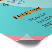 レインボーウェーブ抽象芸術1年目の誕生日マイルストーン ポスター (角)