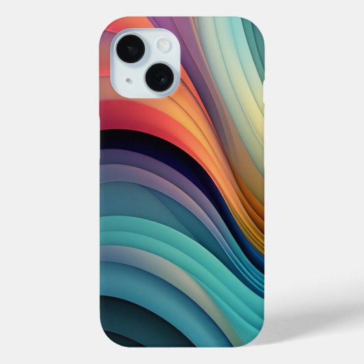 レインボーウェーブ抽象芸術 Case-Mate iPhoneケース (裏面)