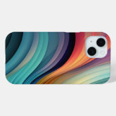 レインボーウェーブ抽象芸術 Case-Mate iPhoneケース (裏面 (横))