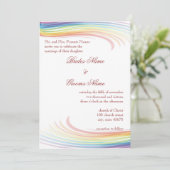 レインボーウェーブ結婚式招待状 招待状 (スタンド正面)