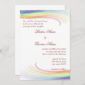 レインボーウェーブ結婚式招待状 招待状 (正面/裏面)