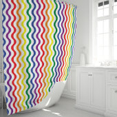 レインボーウェーブ シャワーカーテン