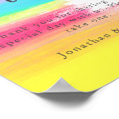 レインボーウォータカラーLGBTQ結婚式の引き出物テーブル ポスター (角)