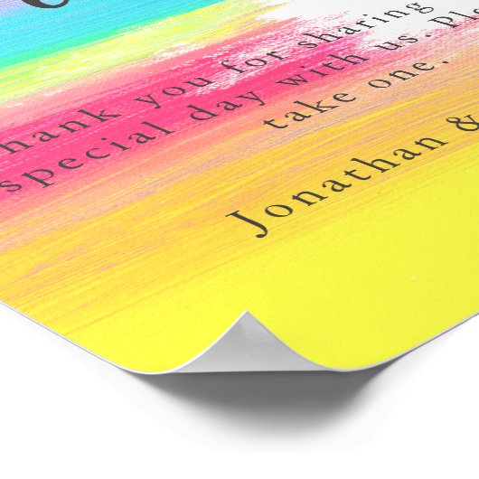 レインボーウォータカラーLGBTQ結婚式の引き出物テーブル ポスター (角)