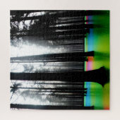 レインボーウォーターの抽象芸術シルエット樹 ジグソーパズル (縦)