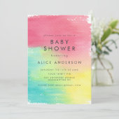 レインボーウォーターの背景色の印刷可能カード 招待状 (スタンド正面)