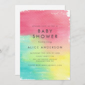 レインボーウォーターの背景色の印刷可能カード 招待状 (正面/裏面)