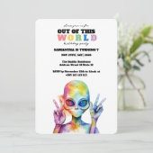 レインボーウォーターエイリアン誕生日パーティーの招待 招待状 (スタンド正面)