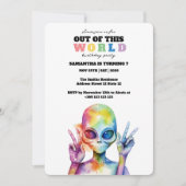 レインボーウォーターエイリアン誕生日パーティーの招待 招待状 (正面)