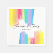 レインボーウォーターエレガントカラーLGBTQ結婚ズナプキン スタンダードカクテルナプキン (正面)