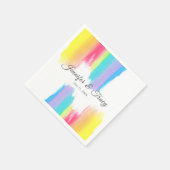 レインボーウォーターエレガントカラーLGBTQ結婚ズナプキン スタンダードカクテルナプキン (角)