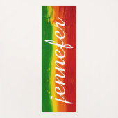 レインボーウォーターカスタムカラー文字モノグラム名 ヨガマット (正面)