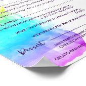 レインボーウォーターカラスプラッシュLGBTQ結婚のメニュー ポスター (角)